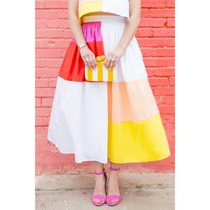 Mara Hoffman Colorblock Midi Skirt Patchwork